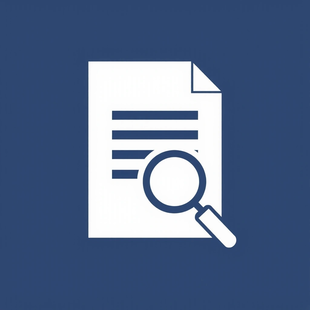 Pictogramă de document și lupă, reprezentând transparența